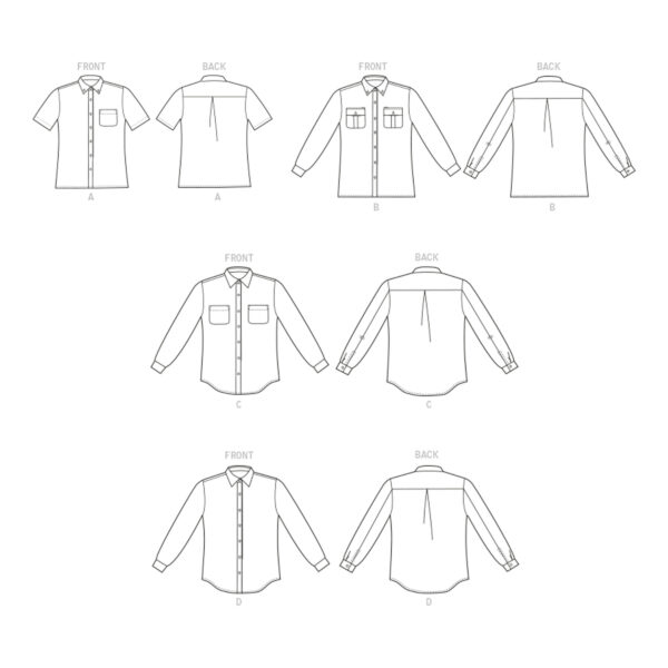 Butterick Schnittmuster - B6841 - Hemd unisex – Bild 6