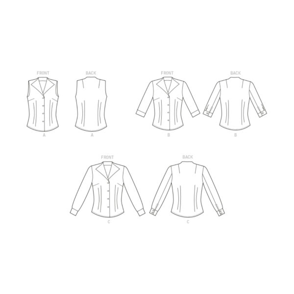 Butterick Schnittmuster - B6842 - Damenbluse, Hemdbluse – Bild 8