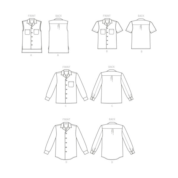 Butterick Schnittmuster - B6846 - Hemd oder Hemdbluse, Unisex – Bild 6