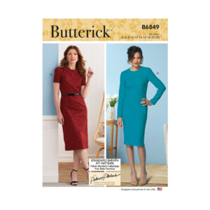 Butterick Schnittmuster - B6849 - schlichtes Kleid, Etuikleid