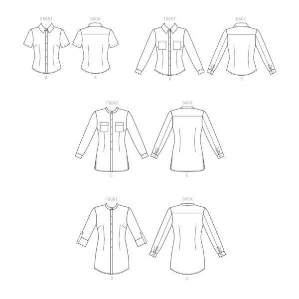 Butterick Schnittmuster - B6852 - Hemdbluse, leicht tailliert – Bild 10