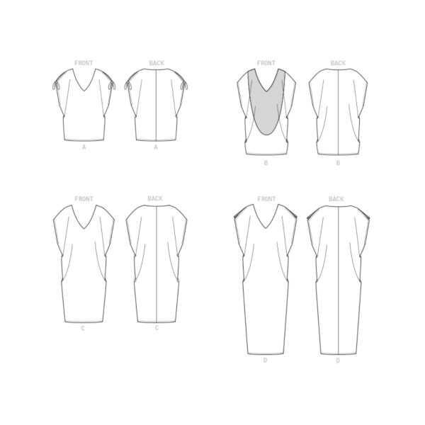 Butterick Schnittmuster - B6853 - Damenshirt, legere Bluse, Kleid – Bild 6