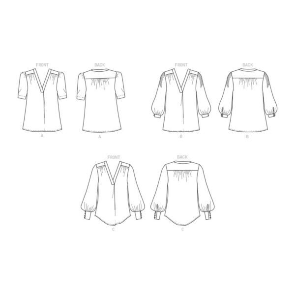 Butterick Schnittmuster - B6855 - einfache Bluse mit Schulterpasse – Bild 9