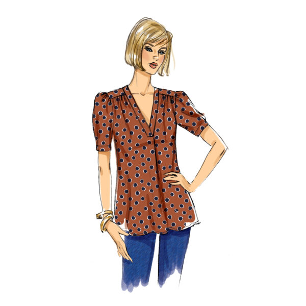 Butterick Schnittmuster - B6855 - einfache Bluse mit Schulterpasse – Bild 6