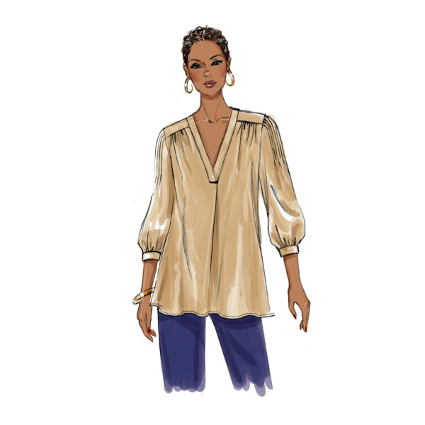 Butterick Schnittmuster - B6855 - einfache Bluse mit Schulterpasse – Bild 7