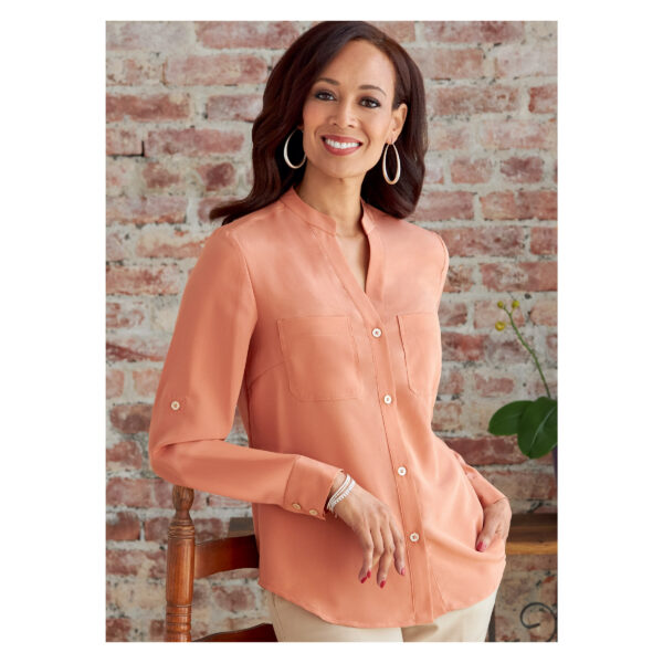 Butterick Schnittmuster - B6856 -  Bluse, Shirt, mit kleinem Stehbündchen – Bild 5