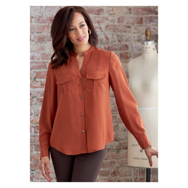 Butterick Schnittmuster - B6856 -  Bluse, Shirt, mit kleinem Stehbündchen – Bild 6