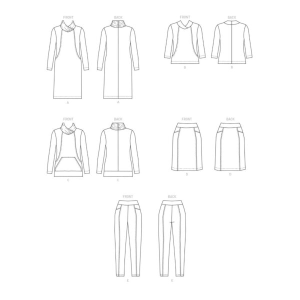 Butterick Schnittmuster - B6858 - Bluse, Kleid, Rock und Hose – Bild 8