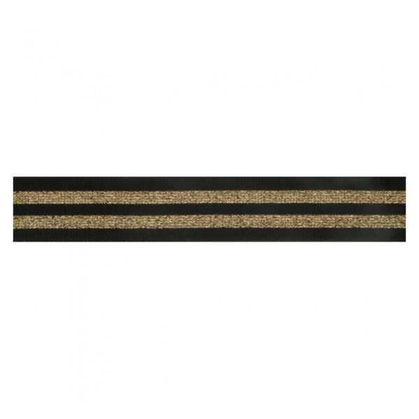 1 Meter Elastikband - Gummiband - Zierband - 38 mm - schwarz/gold – Bild 2