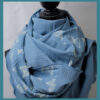 XXL Tuch - Maxituch, Dreieckstuch - Musselin - Rauchblau, Schmetterling - 2,40m x 1,50m – Bild 5