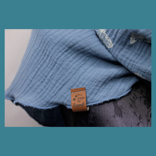 XXL Tuch - Maxituch, Dreieckstuch - Musselin - Rauchblau, Schmetterling - 2,40m x 1,50m – Bild 3