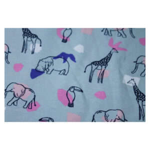 12.96EUR/ 1m - Organic Jersey - Tiere, Safari - Hellgrau / pink