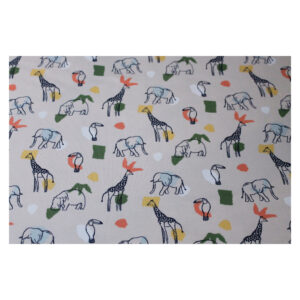 12.96EUR/ 1m - Organic Jersey - Tiere, Safari - beige / grün