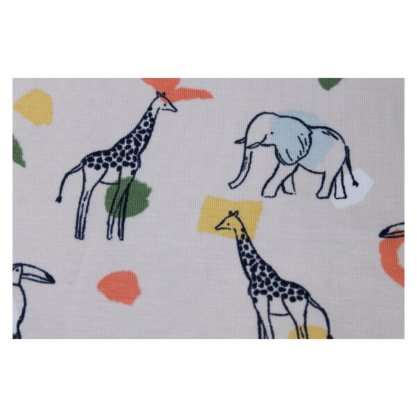12.96EUR/ 1m - Organic Jersey - Tiere, Safari - beige / grün – Bild 3