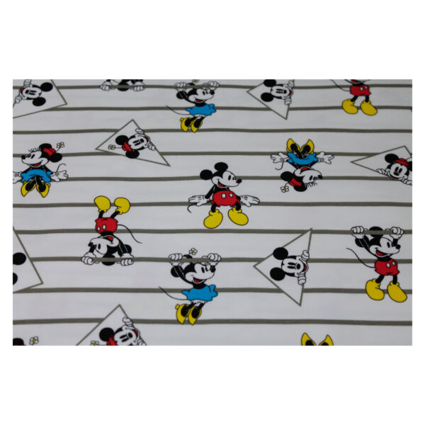 Reststück - Baumwolljersey - Micky + Minnie - Weiß gestreift - 2 Größen – Bild 3