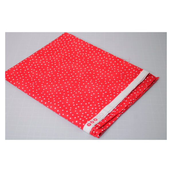 Reststück - Patchworkstoff - Baumwolle gepunktet - 0,90 m x 112 cm - rot