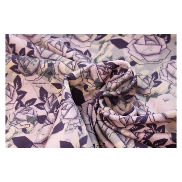 18.80EUR/ 1m - Rosie, French Terry - Sommersweat - Blumen - Grau/ Beere – Bild 2