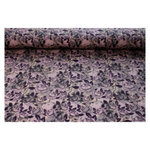 18.80EUR/ 1m - Rosie, French Terry - Sommersweat - Blumen - Grau/ Beere
