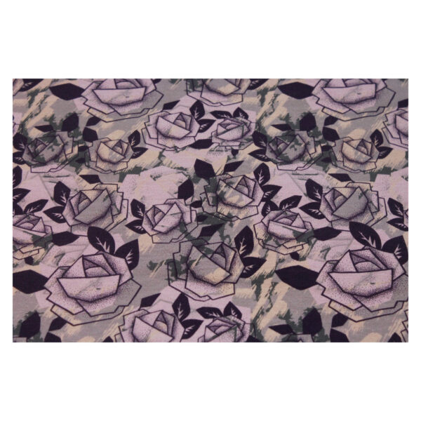 18.80EUR/ 1m - Rosie, French Terry - Sommersweat - Blumen - Grau/ Beere – Bild 3