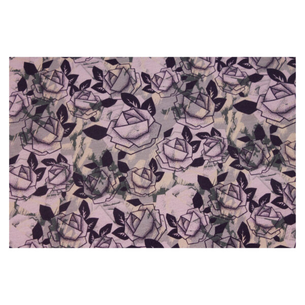 18.80EUR/ 1m - Rosie, French Terry - Sommersweat - Blumen - Grau/ Beere – Bild 4