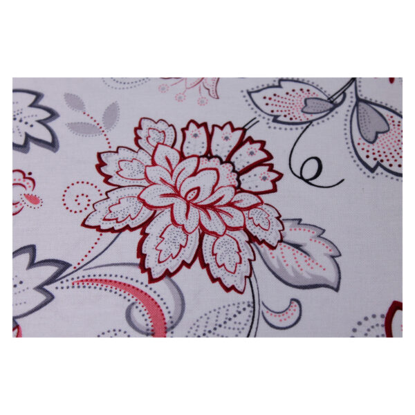 13.80EURO/ m - Patchworkstoff, Scarlet Stitches, Ranken, Blumen, weiß/rot – Bild 2