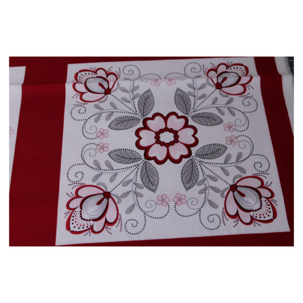 13.80 EURO/ m - Patchworkstoff, Scarlet Stitches, Schmetterlinge, Blumen, Panel 61 cm, rot/weiß – Bild 3