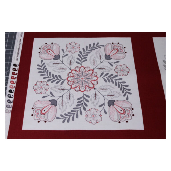 13.80 EURO/ m - Patchworkstoff, Scarlet Stitches, Schmetterlinge, Blumen, Panel 61 cm, rot/weiß – Bild 10
