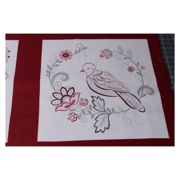 13.80 EURO/ m - Patchworkstoff, Scarlet Stitches, Schmetterlinge, Blumen, Panel 61 cm, rot/weiß – Bild 9