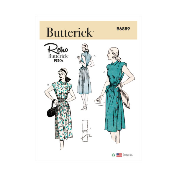 Butterick Schnittmuster - Retro - B6889 - Kleid aus den 50er Jahren