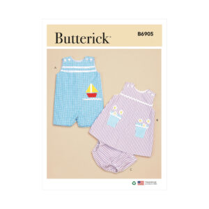 Butterick Schnittmuster - B6905 - Babykombination, Kleid, Overall und Höschen