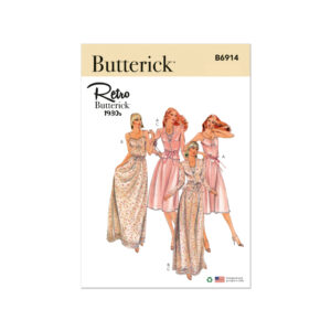 Butterick Schnittmuster - Retro - B6914 - Kleid, Nachtwäsche aus den 80er Jahren