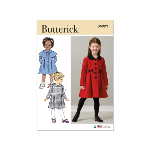Butterick Schnittmuster - B6921 - extravaganter Kindermantel