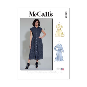 McCalls Schnittmuster M8342 - Hemdblusenkleid mit weitem Rock