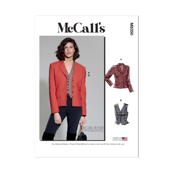 McCalls Schnittmuster M8350 - kurzer Damenblazer , Weste