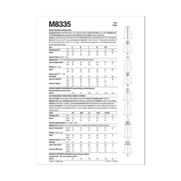McCalls Schnittmuster M8335 - historisch - Umhang, Cape – Bild 8