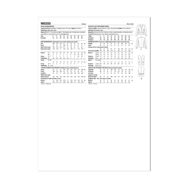 McCalls Schnittmuster M8350 - kurzer Damenblazer , Weste – Bild 8