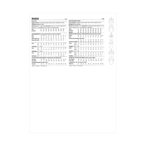 Butterick Schnittmuster - B6895 - Bluse mit großem Kragen – Bild 7