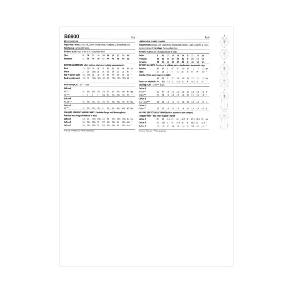 Butterick Schnittmuster - B6900 - Bluse oder Kleid für Strand und Freizeit – Bild 6
