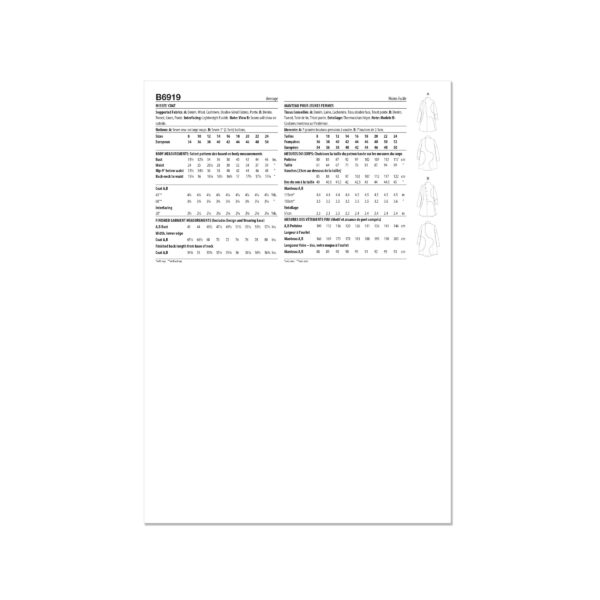 Butterick Schnittmuster - B6919 - Damenjacke, Kurzmantel – Bild 8