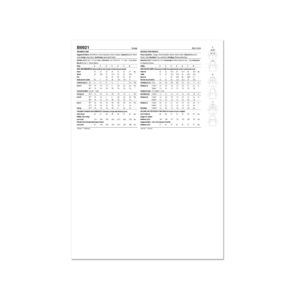 Butterick Schnittmuster - B6921 - extravaganter Kindermantel – Bild 7