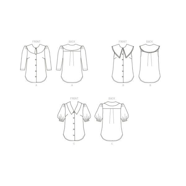 Butterick Schnittmuster - B6895 - Bluse mit großem Kragen – Bild 8