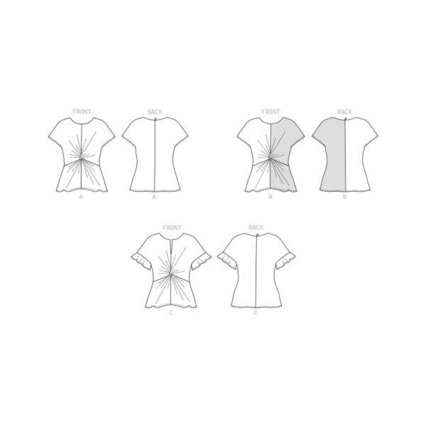 Butterick Schnittmuster - B6899 - Shirt mit verknoteter Taille – Bild 8