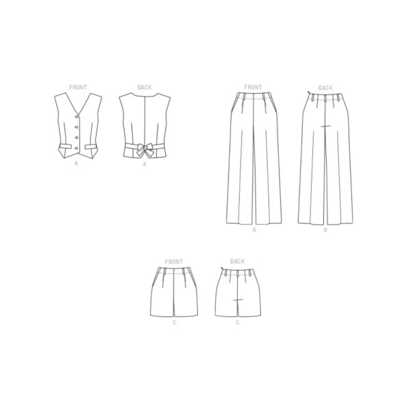 Butterick Schnittmuster - B6901 - Damenhose und sportliche Weste – Bild 6