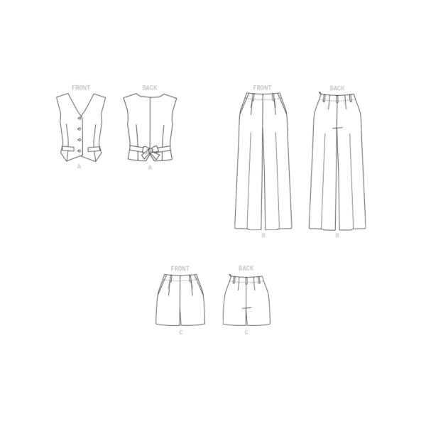 Butterick Schnittmuster - B6902 - Damenhose und sportliche Weste, starke Größen – Bild 7