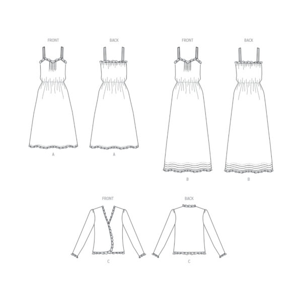 Butterick Schnittmuster - Retro - B6914 - Kleid, Nachtwäsche aus den 80er Jahren – Bild 4