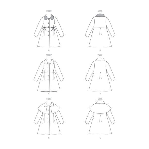 Butterick Schnittmuster - B6921 - extravaganter Kindermantel – Bild 8