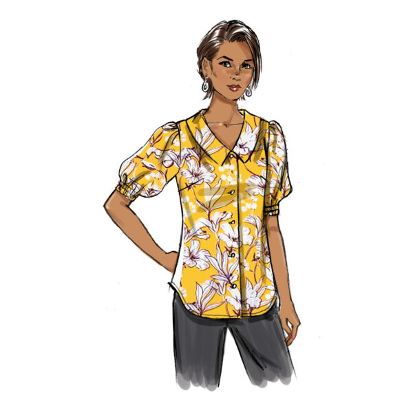 Butterick Schnittmuster - B6895 - Bluse mit großem Kragen – Bild 3