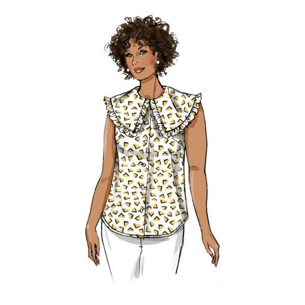 Butterick Schnittmuster - B6896 - Bluse mit großem Kragen, starke Größen – Bild 3