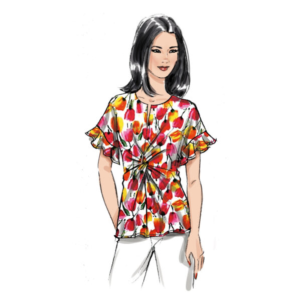 Butterick Schnittmuster - B6899 - Shirt mit verknoteter Taille – Bild 3