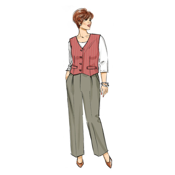 Butterick Schnittmuster - B6902 - Damenhose und sportliche Weste, starke Größen – Bild 3